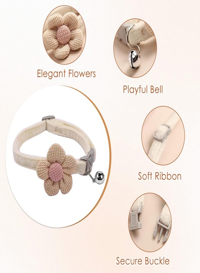 TecoKart® Adjustable Breakaway Cat and Small Dog Collars with Bell, 2-Pack Safety Kitten Collars, Puppy Collars with Cute Flower, Pet Neck Bands with Name Tag for Cats and Small Dogs - Image 5